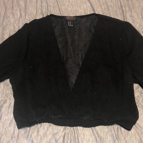 Black see through crop top - Picture 1 of 4